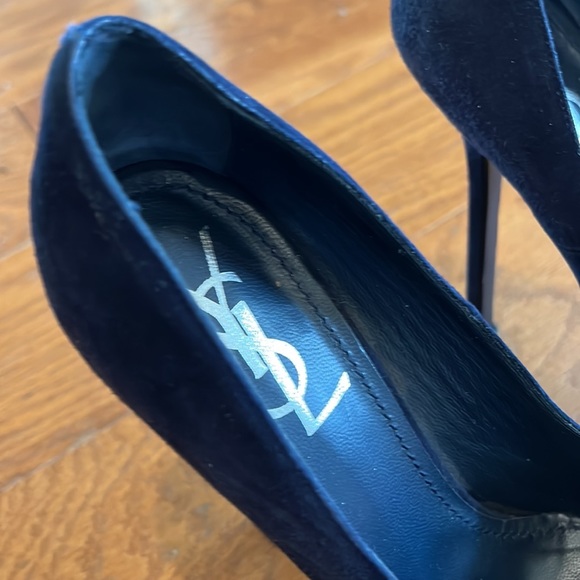 YSL! Classics! Timeless! Navy Blue Suede. Size 38.5 - Picture 2 of 12